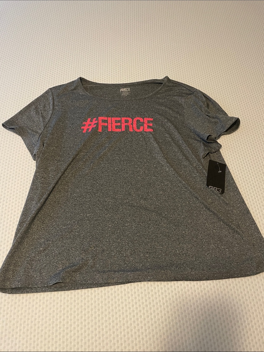 RBX Gray Short Sleeve Tee with Pink #FIERCE Graphic